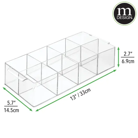 mDesign Plastic Tea Storage Organizer Caddy Tote, 8 Sections {3}