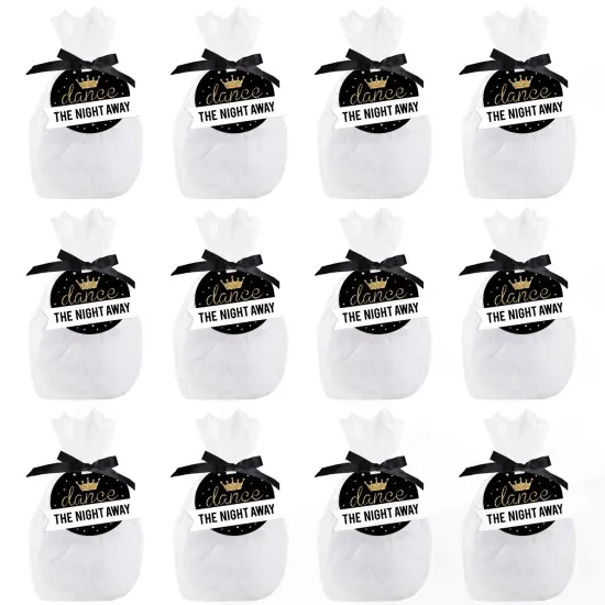 Big Dot of Happiness Prom - Prom Night Party Clear Goodie Favor Bags - Treat Bags With Tags - Set of 12 {7}