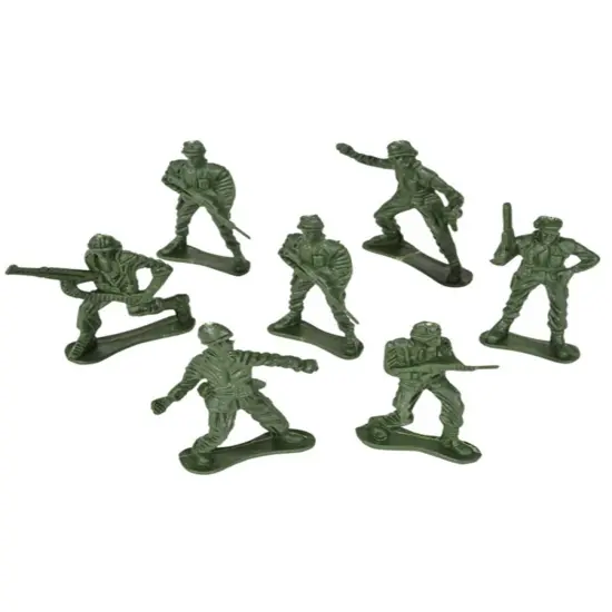 12 Assorted 2" Green Army Men Soldiers Halloween Trick or Treat Toys {1}