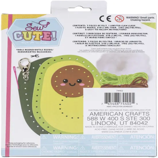 Colorbok Sew Cute! Needlepoint Kit-Mini Avocado {4}