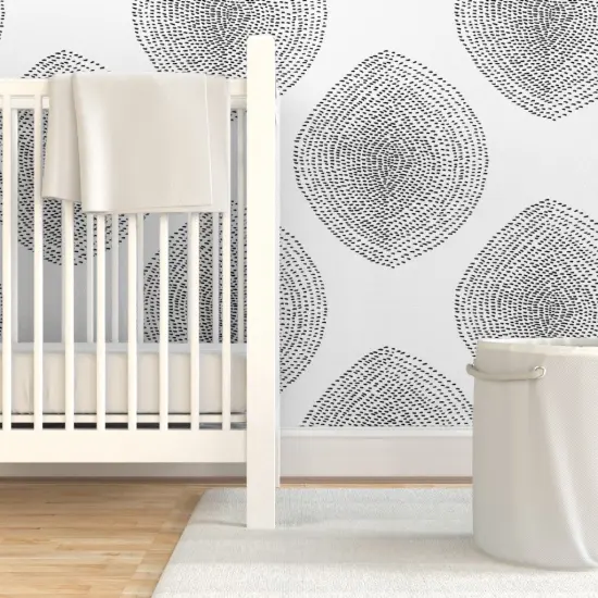 Pre-Pasted Wallpaper 2FT Wide Boho Black White Modern Abstract Custom Pre-pasted Wallpaper by Spoonflower {7}