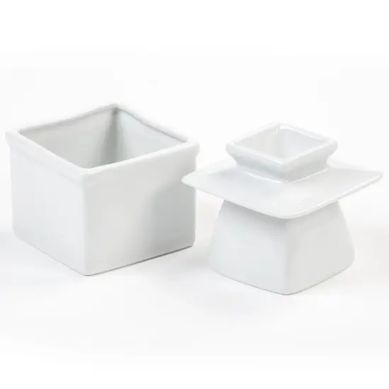 Fox Run Butter Keeper Stoneware, 3.75 x 3.75 x 5.5, White {3}