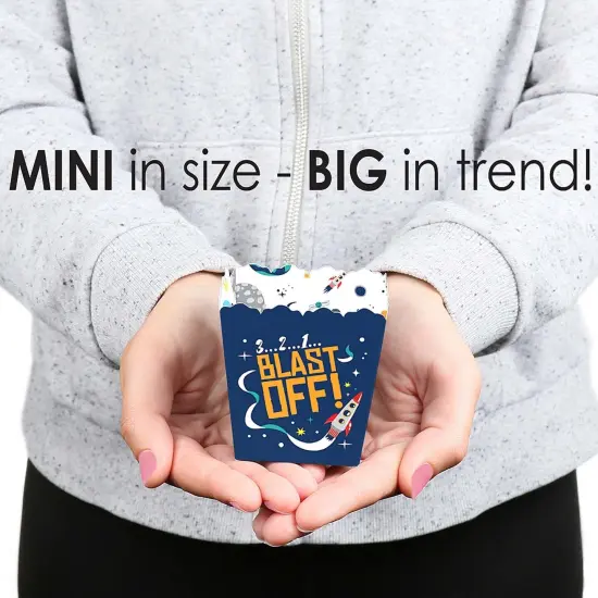 Big Dot of Happiness Blast Off to Outer Space - Party Mini Favor Boxes - Rocket Ship Baby Shower or Birthday Party Treat Candy Boxes - Set of 12 {6}