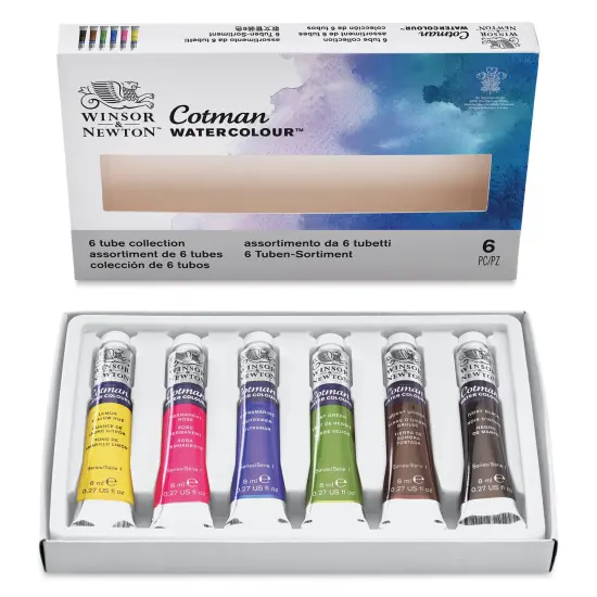 Winsor & Newton Cotman Watercolors - Set of 6, Assorted Colors, 8 ml Tubes {2}