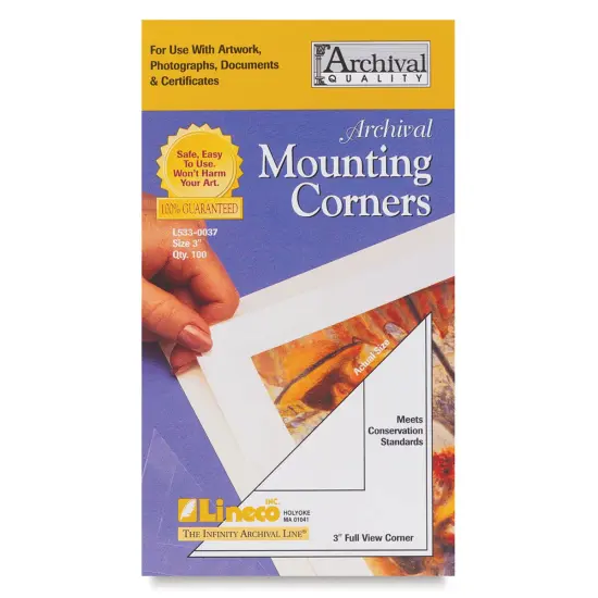 Lineco Mounting Corners - 3", Clear, Box of 100 {2}