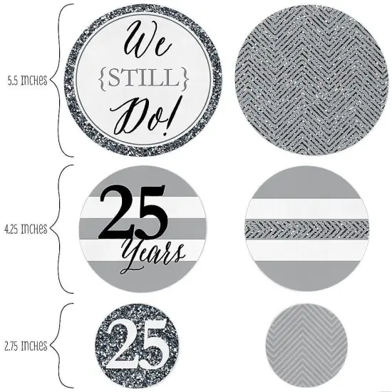 Big Dot of Happiness We Still Do - 25th Wedding Anniversary Giant Circle Confetti - Anniversary Party Decorations - Large Confetti 27 Count {3}