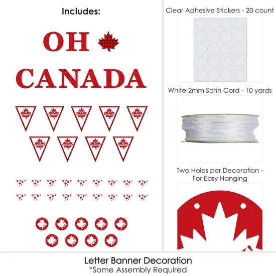 Big Dot of Happiness Canada Day - Canada Party Letter Banner Decoration - 36 Banner Cutouts and Oh Canada Banner Letters {6}