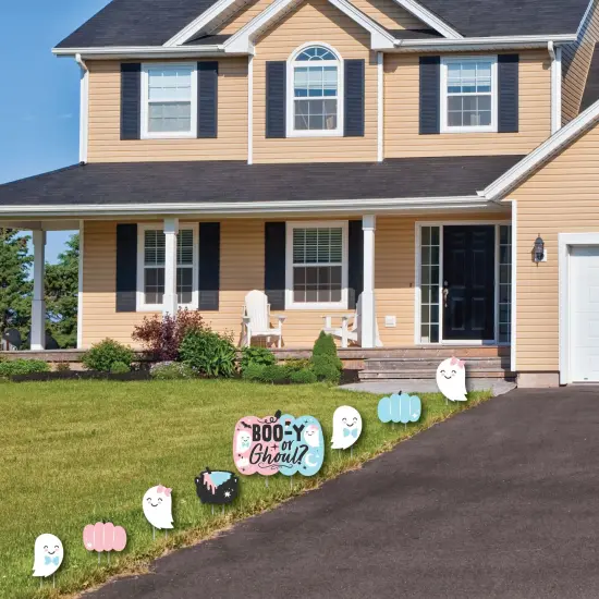 Big Dot of Happiness Boo-y or Ghoul - Yard Sign and Outdoor Lawn Decorations - Halloween Gender Reveal Party Yard Signs - Set of 8 {3}