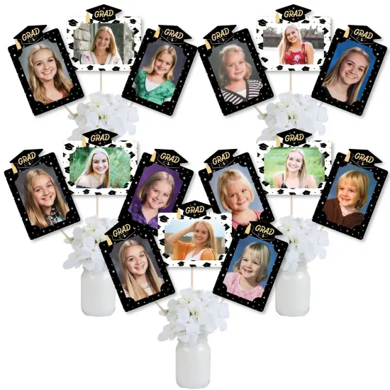 Big Dot of Happiness Goodbye High School, Hello College - Graduation Party Picture Centerpiece Sticks - Photo Table Toppers - 15 Pieces {1}