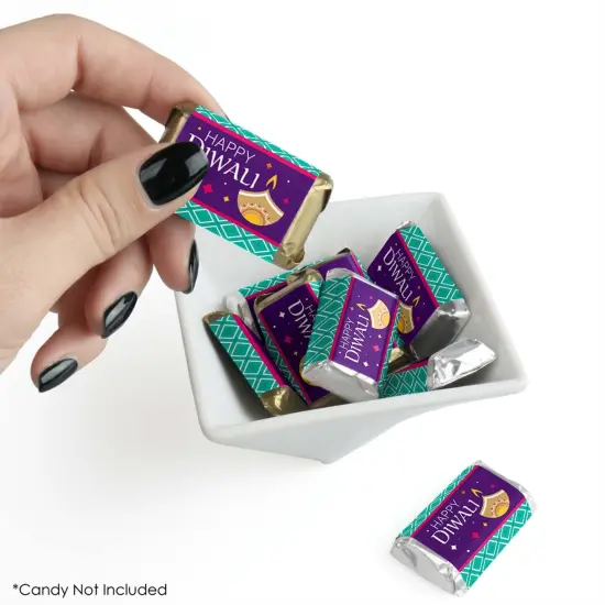 Big Dot of Happiness Happy Diwali - Mini Candy Bar Wrapper Stickers - Festival of Lights Party Small Favors - 40 Count {3}