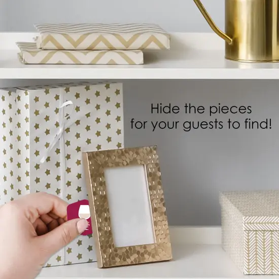 Big Dot of Happiness But First, Wine - Wine Tasting Party Scavenger Hunt - 1 Stand and 48 Game Pieces - Hide and Find Game {4}