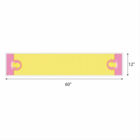 Big Dot of Happiness Pink Ducky Duck - Petite Girl Baby Shower or Birthday Party Paper Table Runner - 12 x 60 inches {4}