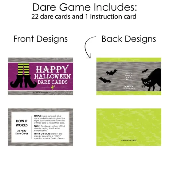 Big Dot of Happiness Happy Halloween - Witch Party Game Scratch Off Dare Cards - 22 Count {6}