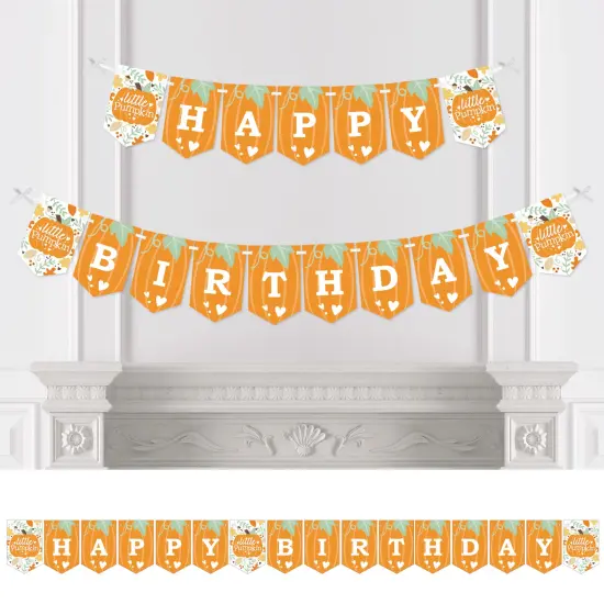 Big Dot of Happiness Little Pumpkin - Fall Birthday Party Bunting Banner - Party Decorations - Happy Birthday {1}
