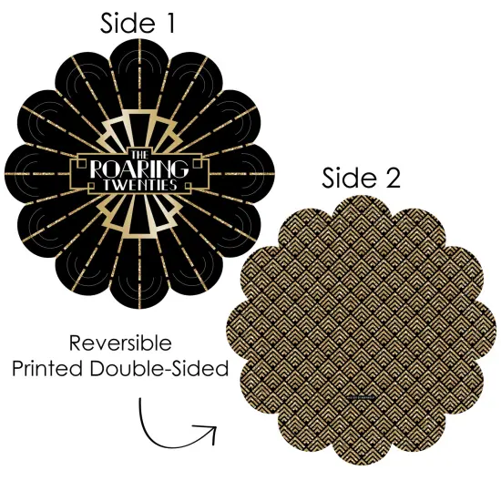 Big Dot of Happiness Roaring 20&rsquo;s - 1920s Art Deco Jazz Party Round Table Decorations - Paper Chargers - Place Setting For 12 {4}