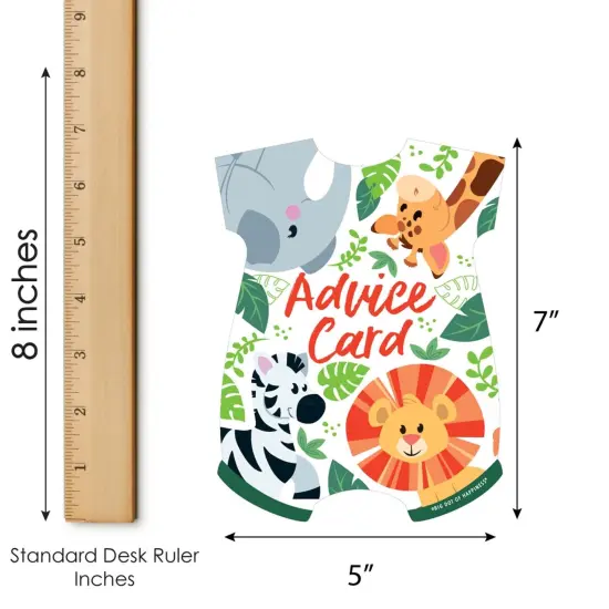 Big Dot of Happiness Jungle Party Animals - Baby Bodysuit Wish Card Safari Zoo Animal Baby Shower Activities - Shaped Advice Cards Game - Set of 20 {6}