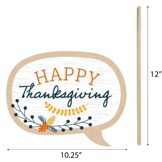 Big Dot of Happiness Happy Thanksgiving - Fall Harvest Party Photo Booth Props Kit - 20 Count {7}