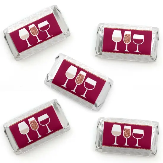 Big Dot of Happiness But First, Wine - Mini Candy Bar Wrapper Stickers - Wine Tasting Party Small Favors - 40 Count {1}