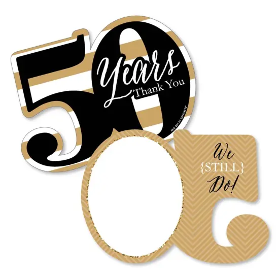 Big Dot of Happiness We Still Do - 50th Wedding Anniversary - Shaped Thank You Cards - Anniversary Party Thank You Cards with Envelopes - Set of 12 {1}