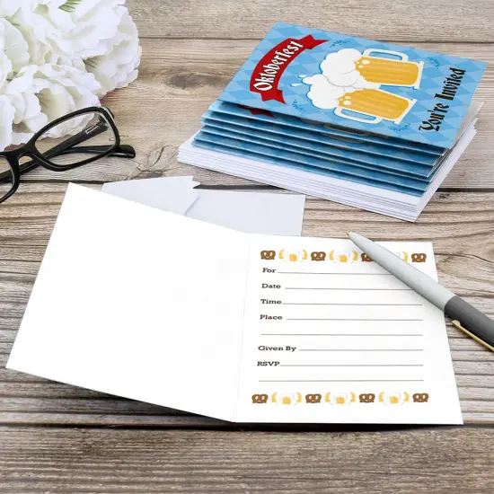 Big Dot of Happiness Oktoberfest - Fill In Beer Festival Invitations (8 count) {6}