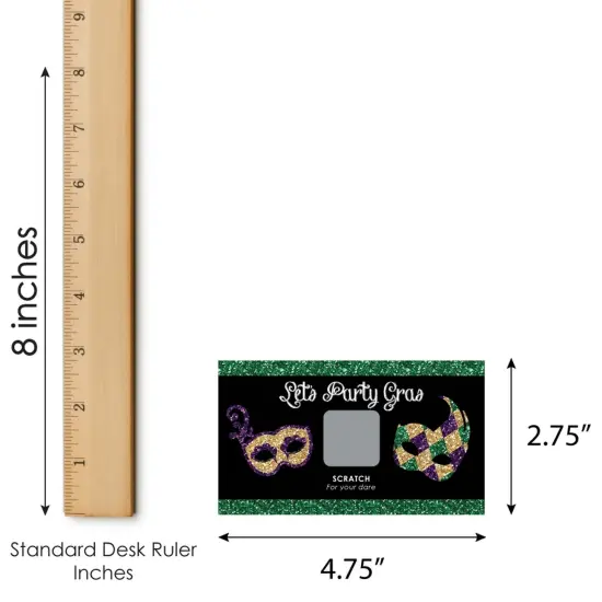 Big Dot of Happiness Mardi Gras - Masquerade Party Game Scratch Off Dare Cards - 22 Count {7}