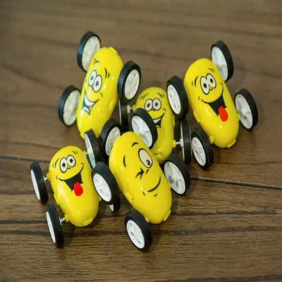 12 Pack Emoticon Party Favors Friction Stunt Cars - Car Novelties Emoticon Toys For Kids {3}
