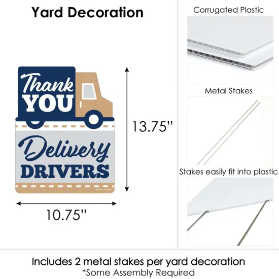 Big Dot of Happiness Thank You Delivery Drivers - Outdoor Lawn Sign - Appreciation Yard Sign - 1 Piece {7}