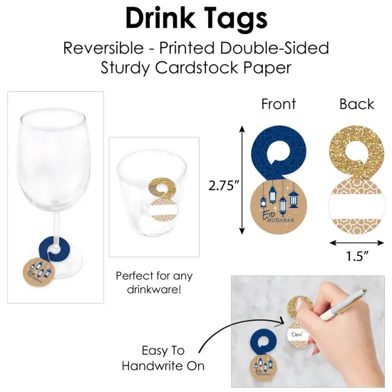 Big Dot of Happiness Ramadan - Eid Mubarak Party Paper Charger and Table Decorations - Happy Eid Chargerific Kit - Place Setting for 8 {7}