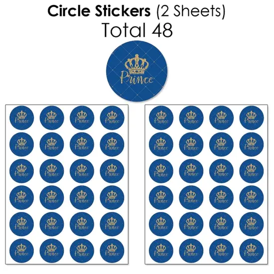 Big Dot of Happiness Royal Prince Charming - Baby Shower or Birthday Party Candy Favor Sticker Kit - 304 Pieces {7}