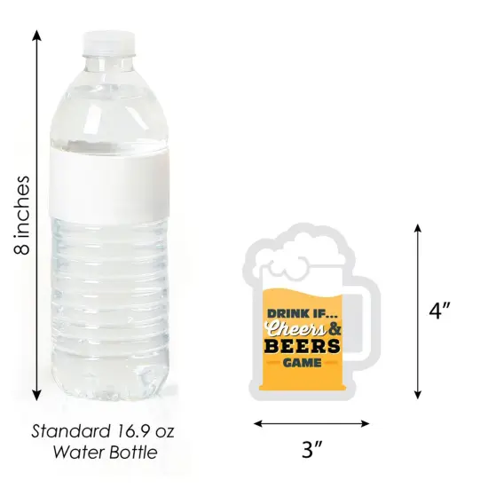 Big Dot of Happiness Drink If Game - Cheers and Beers Happy Birthday - Birthday Party Game - 24 Count {4}