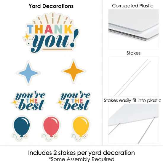Big Dot of Happiness Thank You So Very Much - Yard Sign and Outdoor Lawn Decorations - Gratitude Yard Signs - Set of 8 {6}