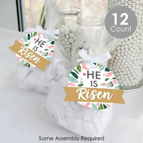 Big Dot of Happiness Religious Easter - Christian Holiday Party Clear Goodie Favor Bags - Treat Bags With Tags - Set of 12 {3}