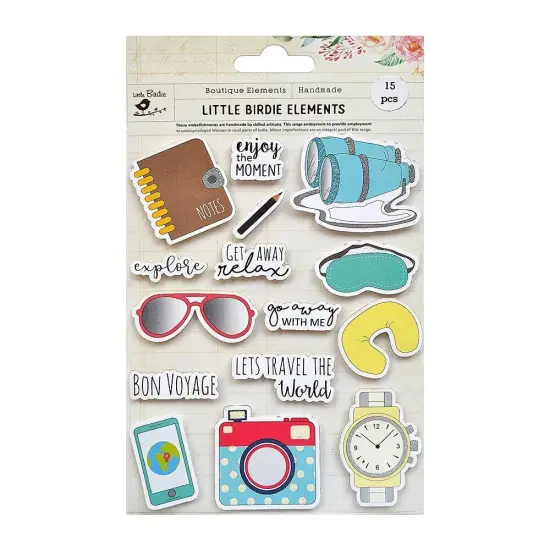 Little Birdie Lets Travel the World Sticker 15/Pkg-Lets Travel the World {1}