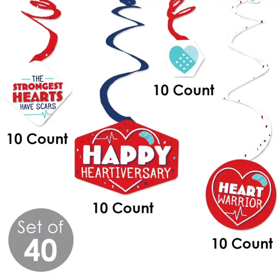 Big Dot of Happiness Happy Heartiversary - CHD Awareness Hanging Decor - Party Decoration Swirls - Set of 40 {4}