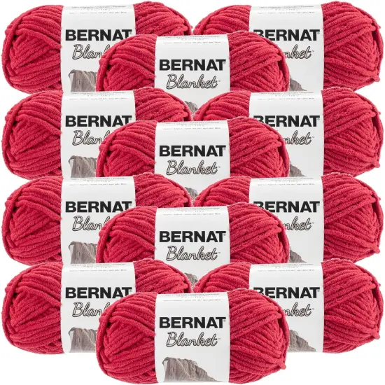 Multipack of 12 - Bernat Blanket Yarn-Cranberry {1}