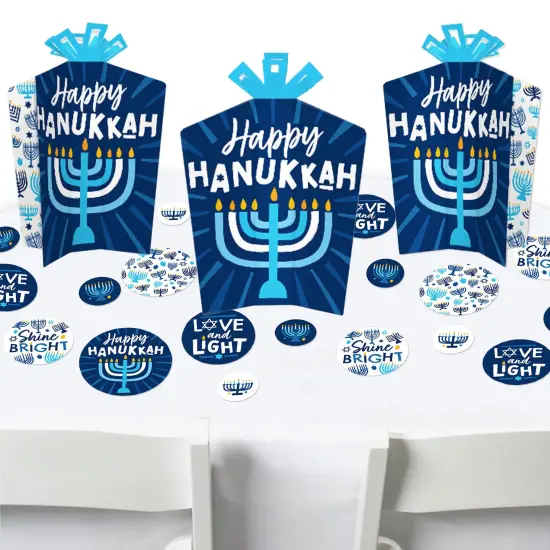 Big Dot of Happiness Hanukkah Menorah - Chanukah Holiday Party Decor and Confetti - Terrific Table Centerpiece Kit - Set of 30 {1}