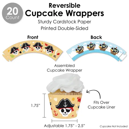 Big Dot of Happiness Pirate Ship Adventures - Skull Birthday Party Favors and Cupcake Kit - Fabulous Favor Party Pack - 100 Pieces {6}
