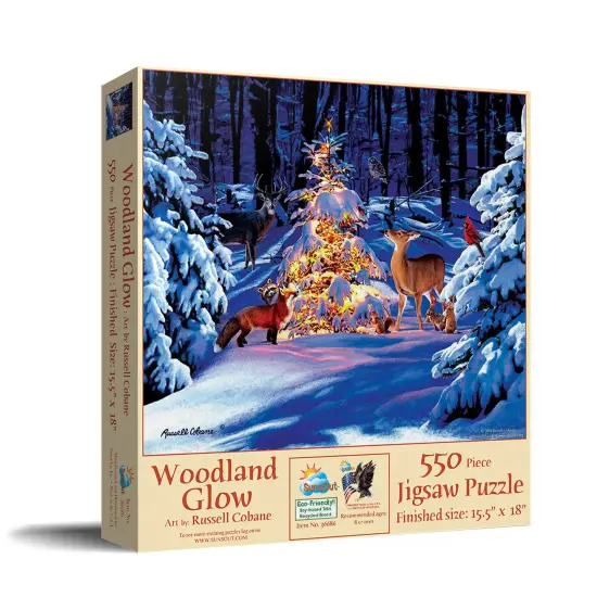 Sunsout Woodland Glow 550 pc Christmas Jigsaw Puzzle 36686 {2}