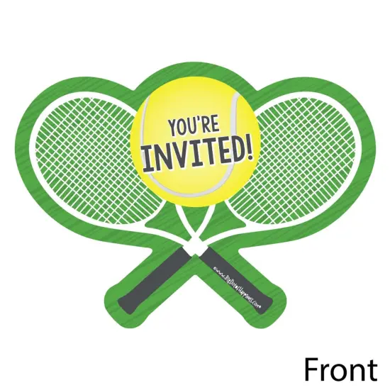 Big Dot of Happiness You Got Served - Tennis - Shaped Fill-in Invites - Baby Shower or Tennis Birthday Party Invite Cards with Envelopes - Set of 12 {3}