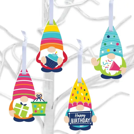 Big Dot of Happiness Gnome Birthday - Happy Birthday Decorations - Tree Ornaments - Set of 12 {1}