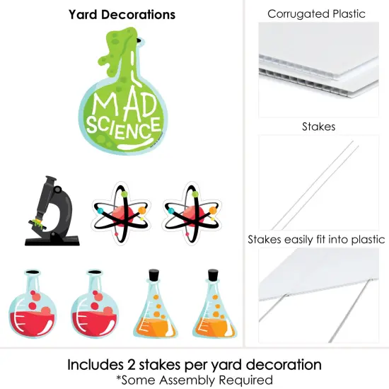 Big Dot of Happiness Scientist Lab - Yard Sign and Outdoor Lawn Decorations - Baby Shower or Birthday Party Yard Signs - Set of 8 {6}