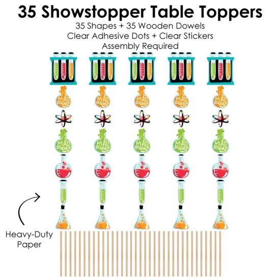 Big Dot of Happiness Scientist Lab - Baby Shower or Birthday Party Centerpiece Sticks - Showstopper Table Toppers - 35 Pieces {7}
