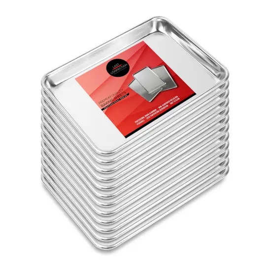 Last Confection 12 Cookie Baking Sheets - Rimmed Aluminum Jelly Roll Trays {1}