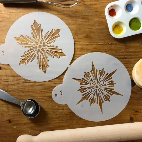 Large Crystal Snowflakes Cake Stencil #3 | C744 by Designer Stencils | Cake Decorating Tools | {3}