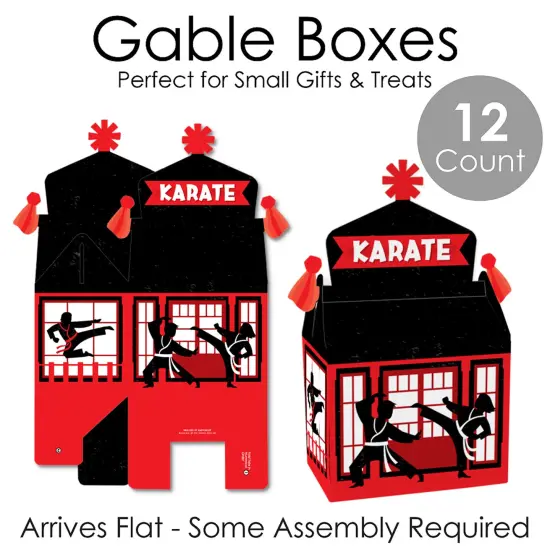 Big Dot of Happiness Karate Master - Treat Box Party Favors - Martial Arts Birthday Party Goodie Gable Boxes - Set of 12 {7}