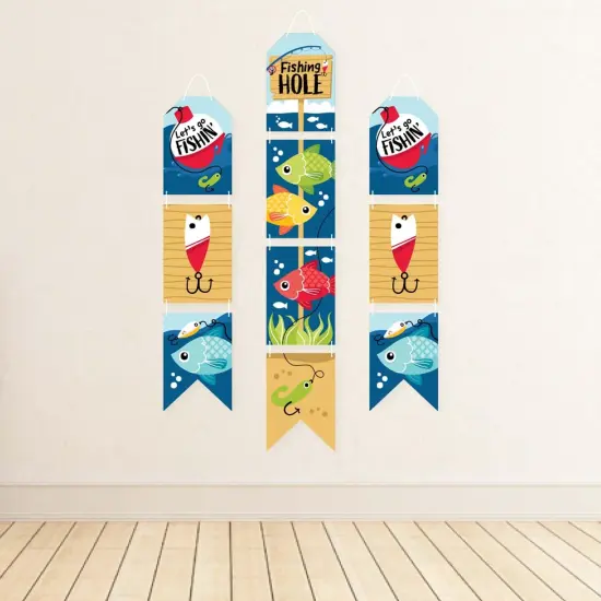 Big Dot of Happiness Let's Go Fishing - Hanging Vertical Paper Door Banners - Fish Birthday Party or Baby Shower Wall Decor Kit - Indoor Door Decor {4}
