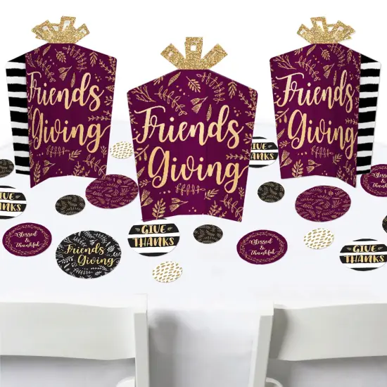 Big Dot of Happiness Elegant Thankful for Friends - Friendsgiving Thanksgiving Party Decor and Confetti - Terrific Table Centerpiece Kit - Set of 30 {1}