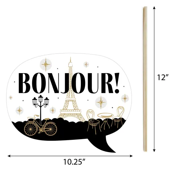 Big Dot of Happiness Funny Stars Over Paris - Parisian Themed Party Photo Booth Props Kit - 10 Piece {7}
