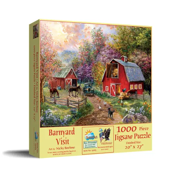 Sunsout Barnyard Visit 1000 pc Jigsaw Puzzle 19163 {3}