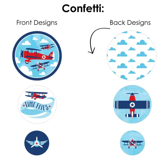 Big Dot of Happiness Taking Flight - Airplane - Vintage Plane Baby Shower or Birthday Party Decor and Confetti - Terrific Table Centerpiece Kit 30 Ct {7}